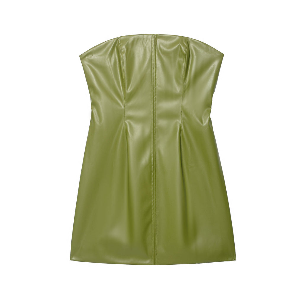 Olive Strapless Bodycon Mini Dress