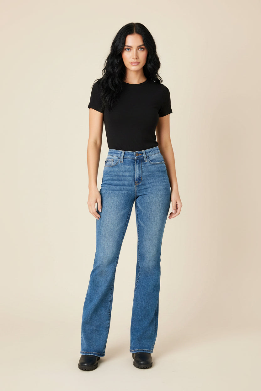 Blue jeans on a white background