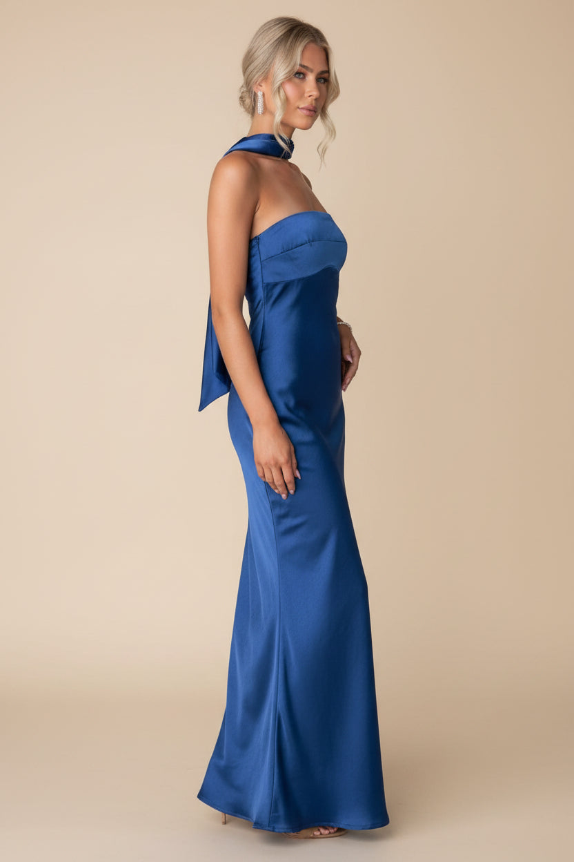 Halter Backless Cutout Maxi Dress