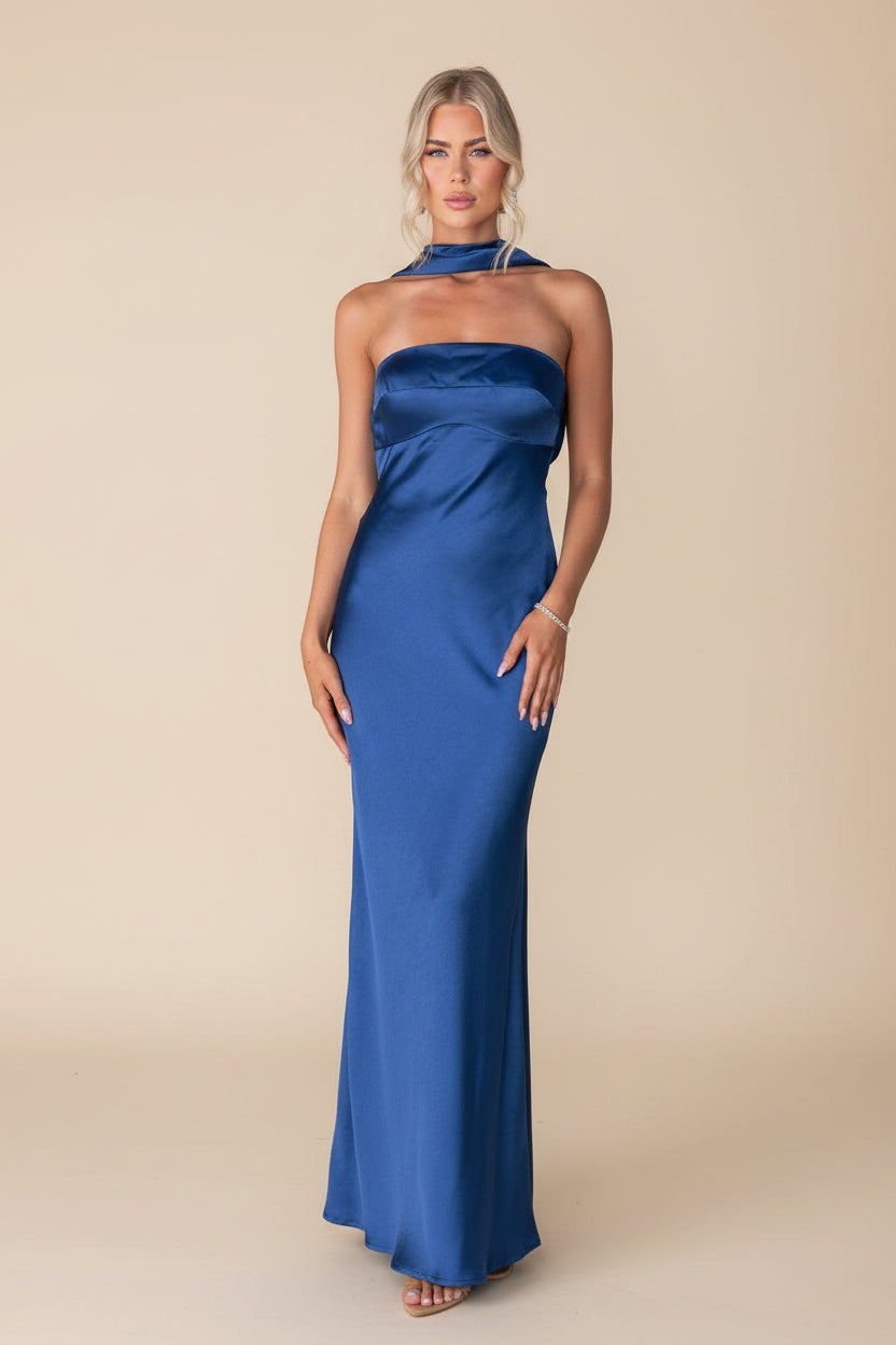 Halter Backless Cutout Maxi Dress