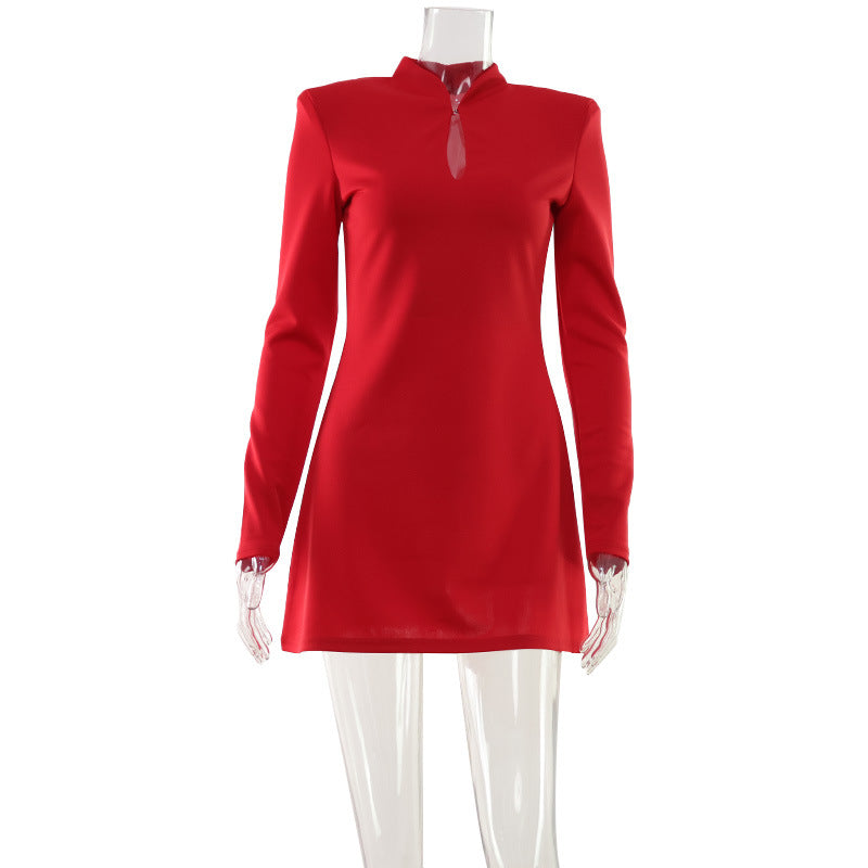 Red Cutout A-Line Short Dress