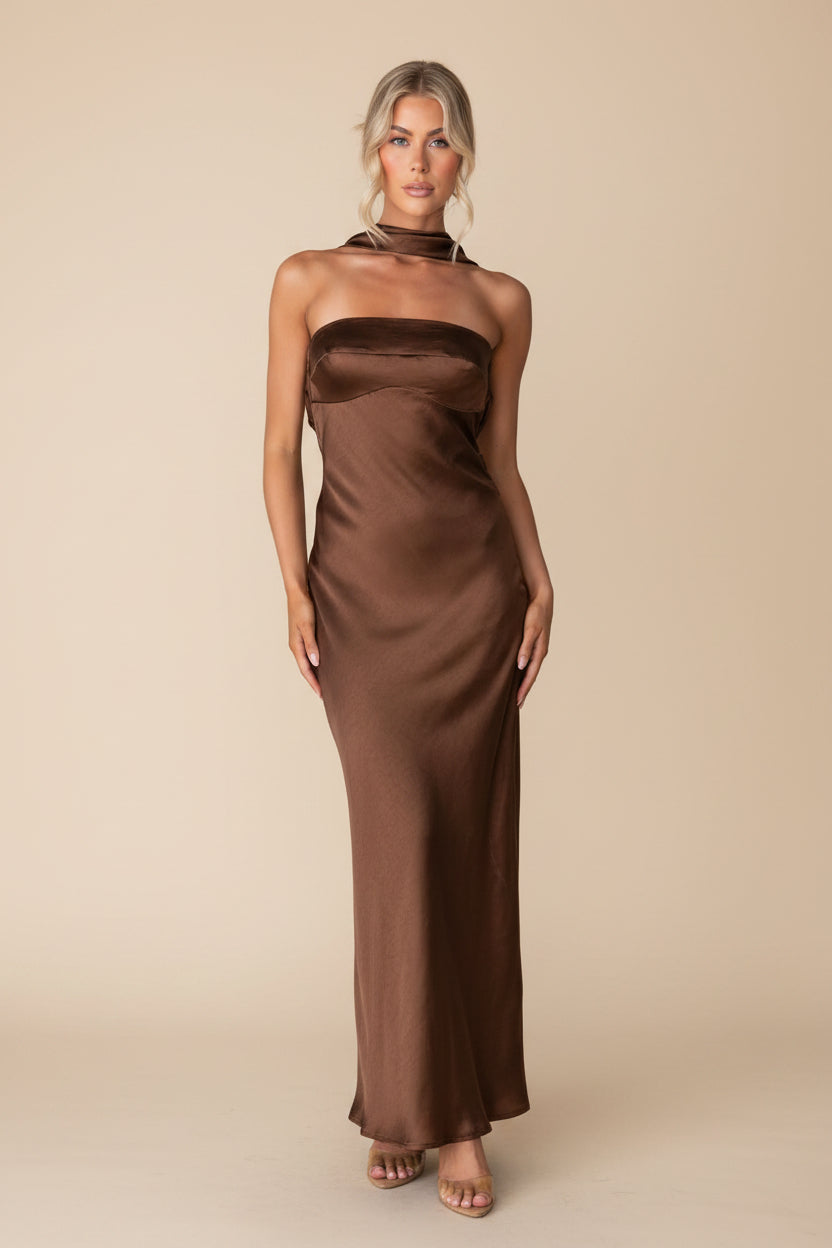 Halter Backless Cutout Maxi Dress