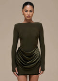 Elegant Pleated Bodycon Short Dress
