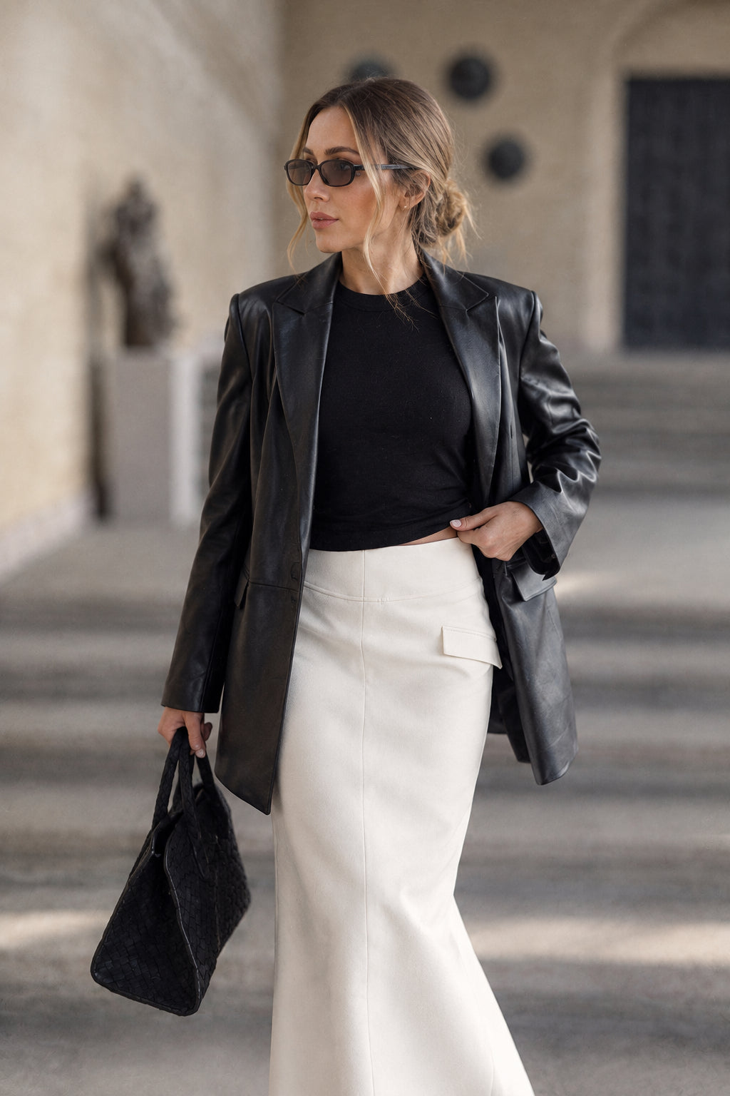 Retro Easy Matching Design Straight Skirt Women High Waist Slimming Spring Long A line Skirt